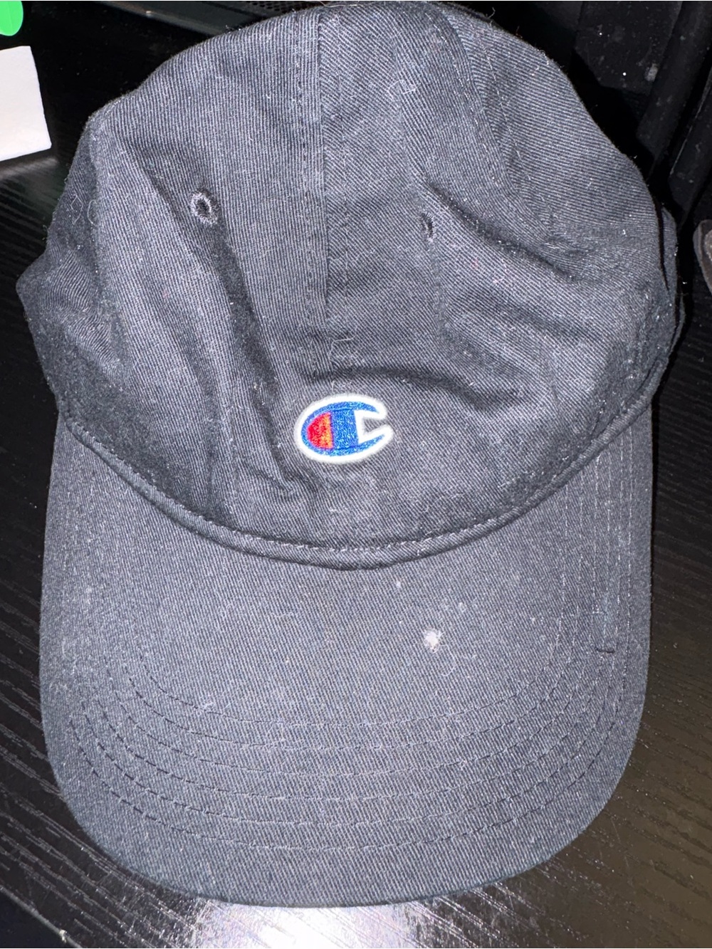 Champion Black Cap with Embroidered C Logo